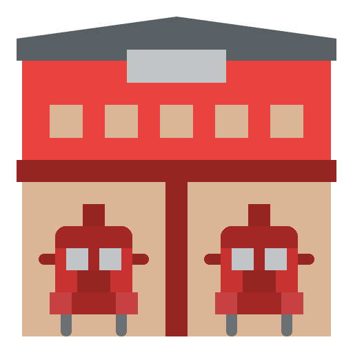 Fire station building fire station firemen icon Fire station building fire station firemen icon