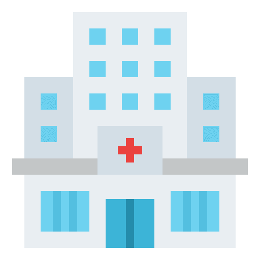 Hospital medical architecture and city architectonic icon Hospital medical architecture and city architectonic icon