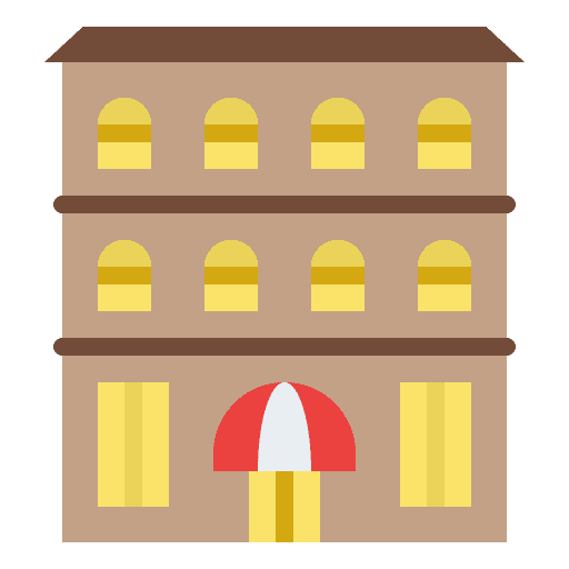 Hotel buildings vacations hostel icon Hotel buildings vacations hostel icon