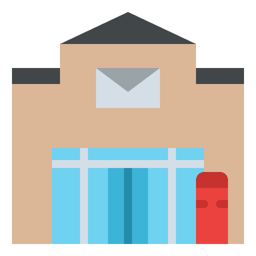 Post office building mail architecture and city icon Post office building mail architecture and city icon