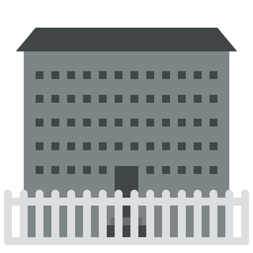 Prison building architecture and city prison icon Prison building architecture and city prison icon