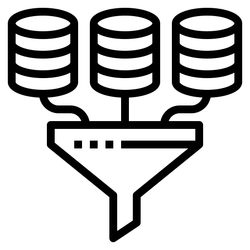 Data mining science funnel data mining icon Data mining science funnel data mining icon