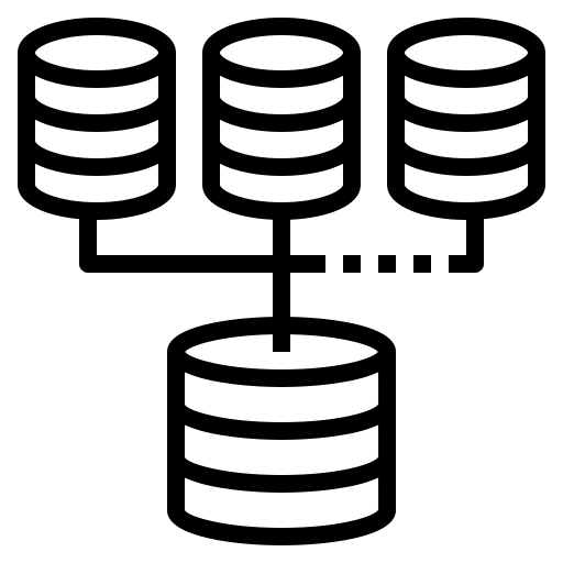 Database dataset computer query icon Database dataset computer query icon