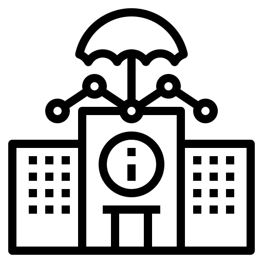 Insurance detecting umbrella company icon Insurance detecting umbrella company icon