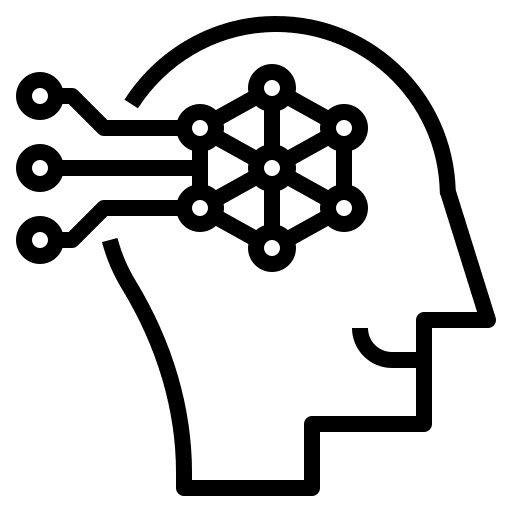 Machine learning ai computer blended learning icon Machine learning ai computer blended learning icon