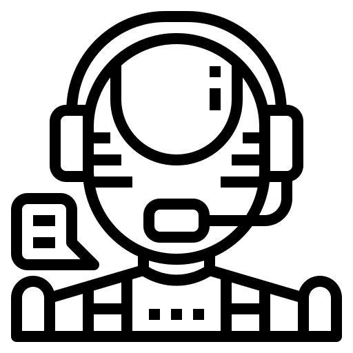 Customer service robot telemarketer microphone icon Customer service robot telemarketer microphone icon