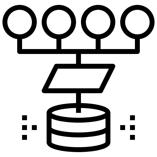 Data management science database icon Data management science database icon
