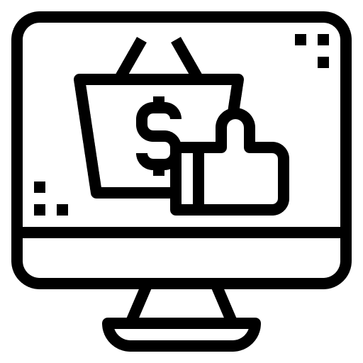 Online shopping thumbs up dollar business and finance icon Online shopping thumbs up dollar business and finance icon