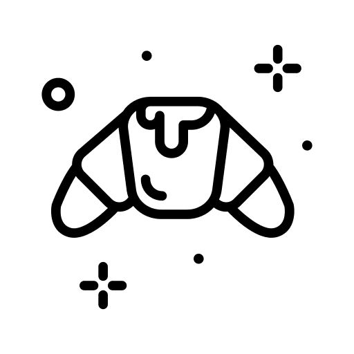 Croissant vegan wheat grains bread icon