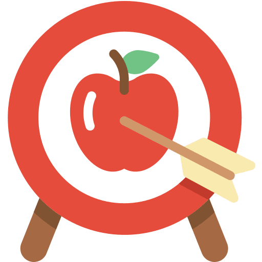 Healthy food dart apple arrow icon