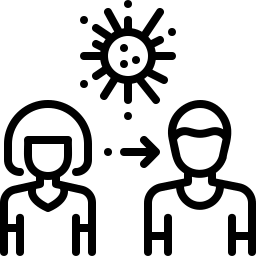 Pandemic virus people transmission icon Pandemic virus people transmission icon