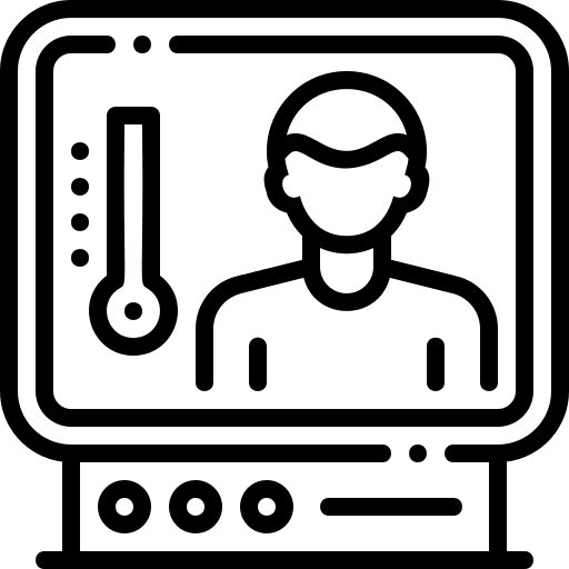 Screening fever covid 19 temperature icon