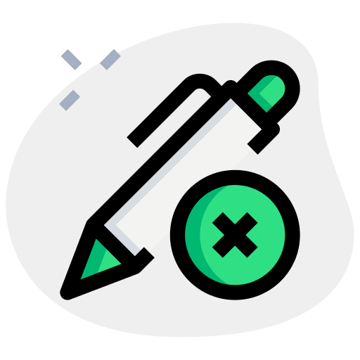 Delete pen electronics business and finance icon