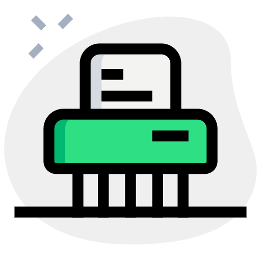 Paper shredder documents archive office material icon