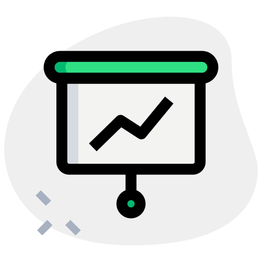 Line graph screen electronics professions and jobs icon