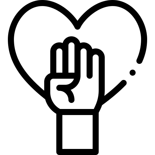 Volunteer involved love and romance hands up icon