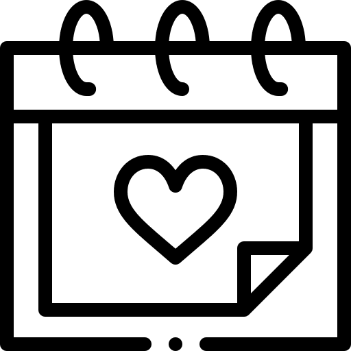 Calendar romantic love and romance donation icon Calendar romantic love and romance donation icon