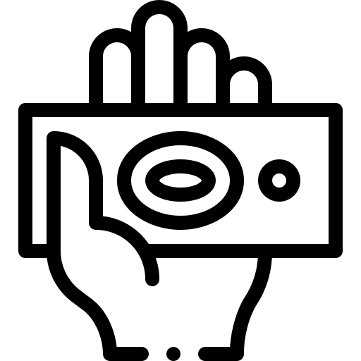 Money give notes hand icon Money give notes hand icon