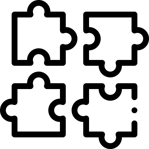 Teamwork jigsaws hobbies and free time company icon