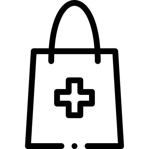 Bag donation healthcare first aid kit icon Bag donation healthcare first aid kit icon