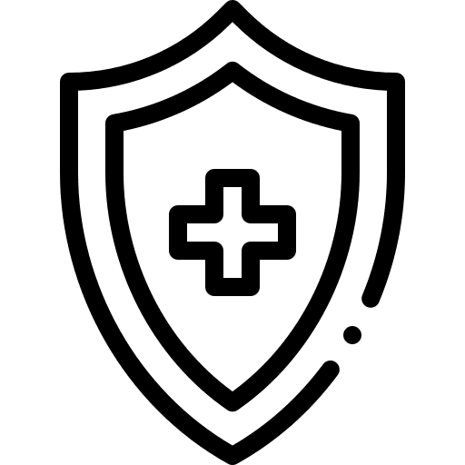 Shield security hospital defense icon Shield security hospital defense icon