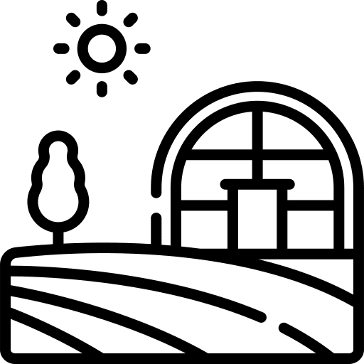 Greenhouse farming and gardening sun botanic icon Greenhouse farming and gardening sun botanic icon