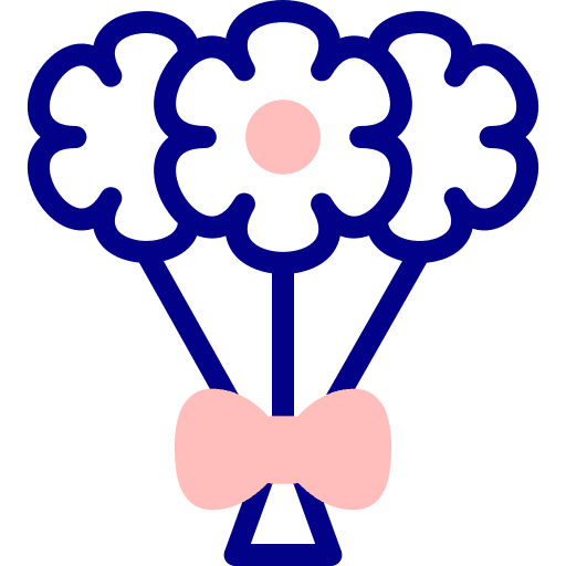 Flower bouquet farming and gardening wedding blossom icon