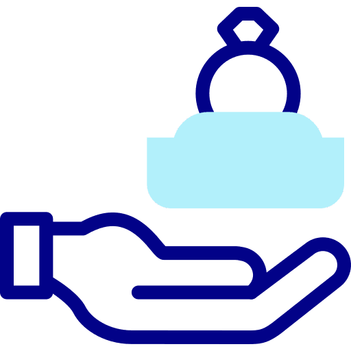 Hand engagement hand diamond ring icon