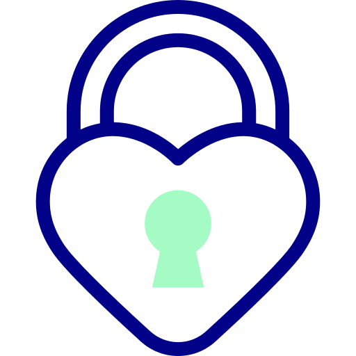 Heart lock keyhole heart lock safety icon