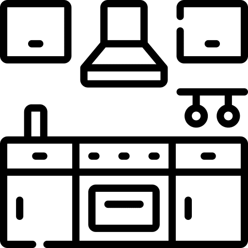 Kitchen house furniture and household kitchen icon