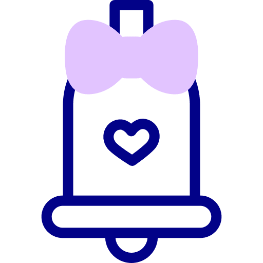 Wedding bells love and romance heart music and multimedia icon