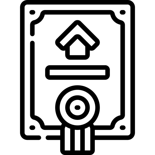 Certificate real estate business building icon Certificate real estate business building icon