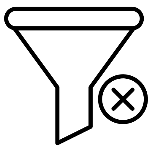 Funnel filter funnel delete icon