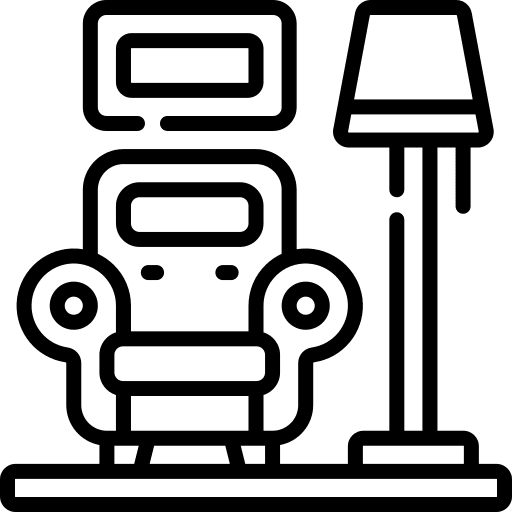 Living room floor lamp armchair living room icon Living room floor lamp armchair living room icon