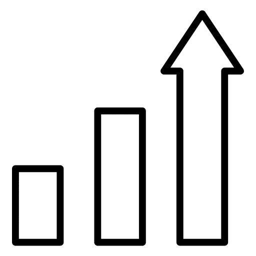 Bar graph arrow growth business and finance icon