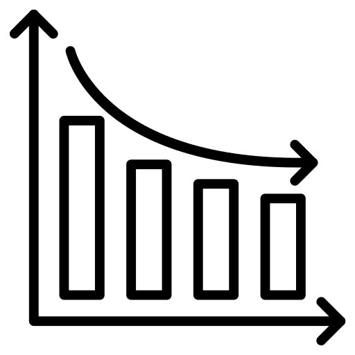 Bar graph decreasing bar graph graphic icon