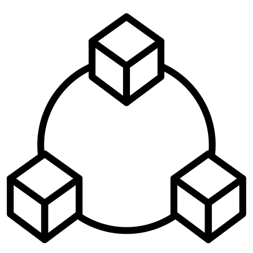 Box network shipping and delivery sharing icon