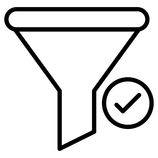 Funnel filtering tool seo and web icon