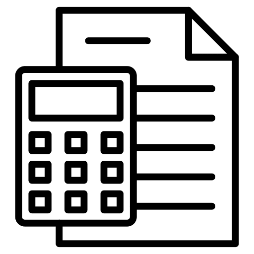 Paper calculating paper accounting icon