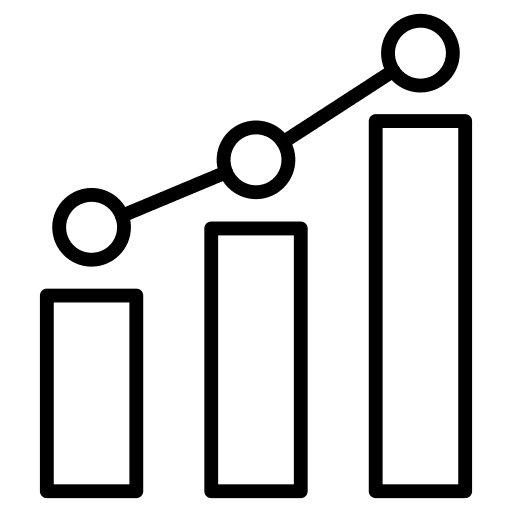 Bar graph business and finance bar graph business icon