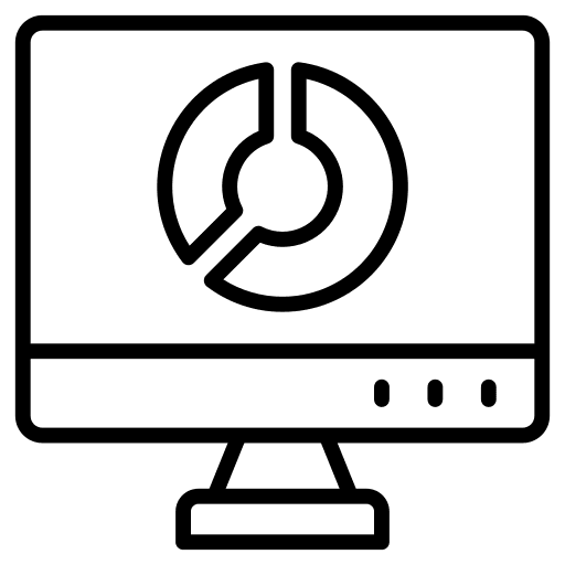 Monitor screen monitor screen pie graph graph icon