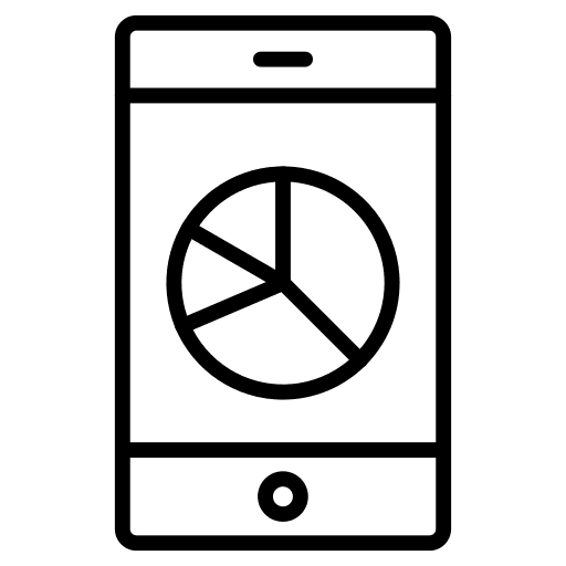 Pie graph business and finance pie graph mobile icon