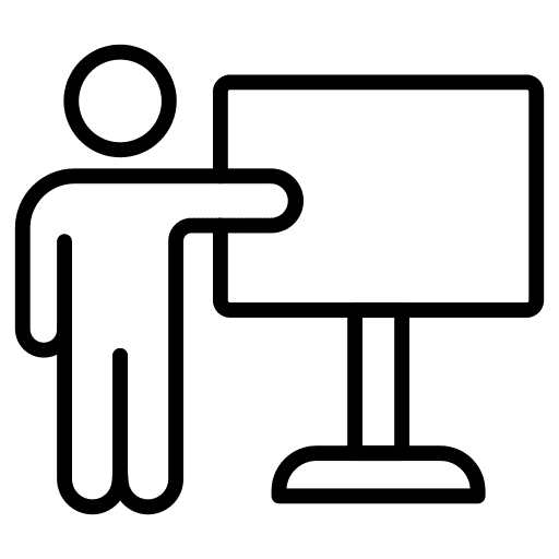 Presentation man business and finance presentation icon