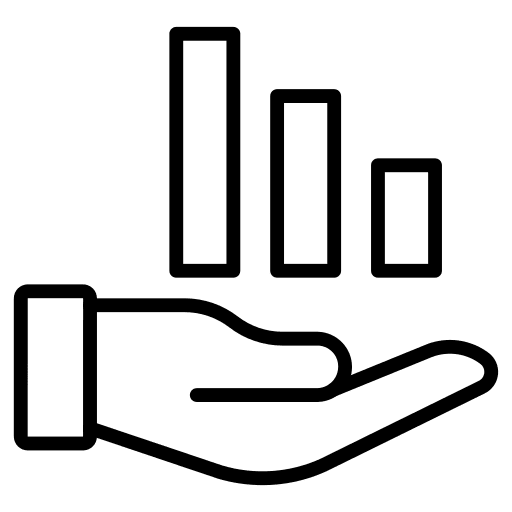 Bar graph business and finance graph hand icon