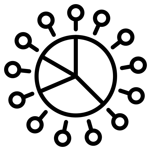 Pie chart pie chart network share icon