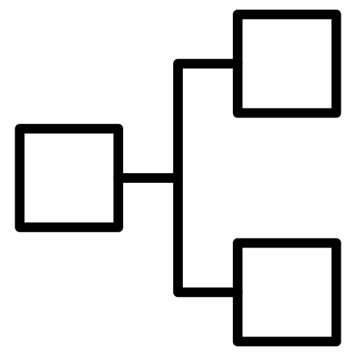 Share square structure connector icon