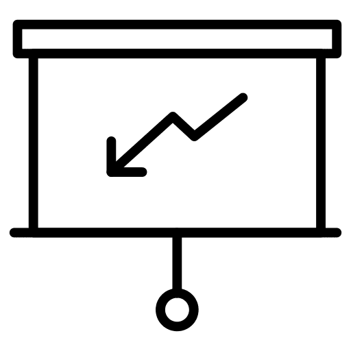 Whiteboard graph whiteboard presentation icon