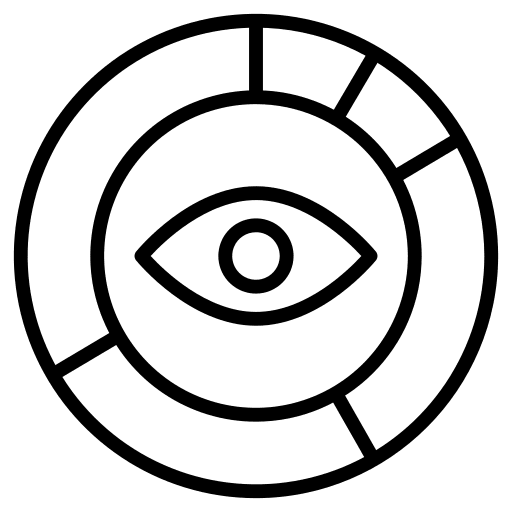 Eye seo and web monitoring pie icon