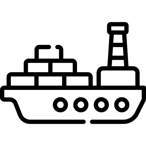 Cargo ship package shipping and delivery freight icon Cargo ship package shipping and delivery freight icon