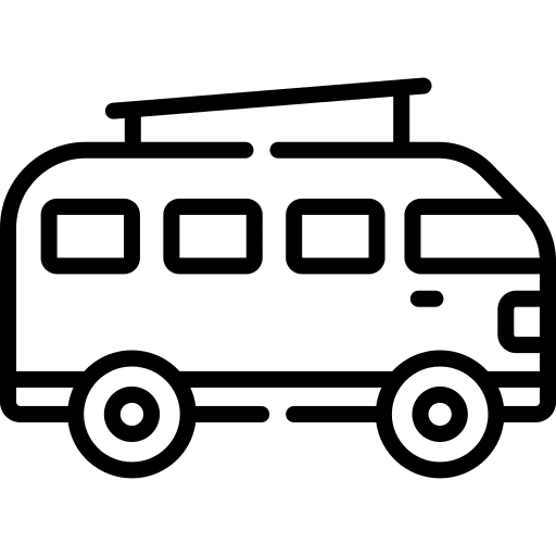 Camper minivan transportation holidays icon Camper minivan transportation holidays icon